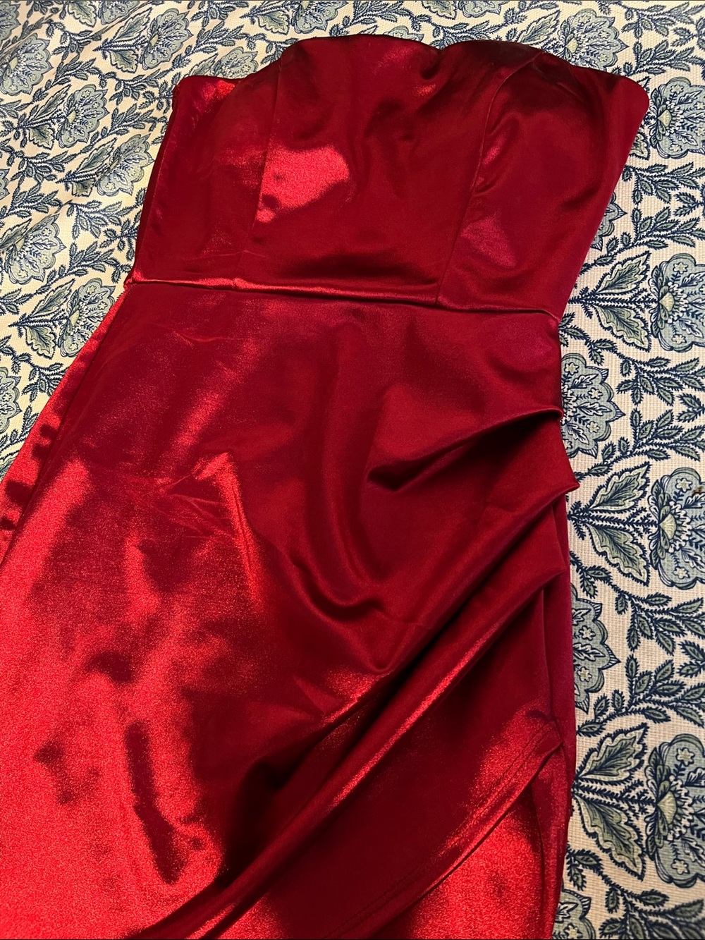 Charlotte Russe Shiny Red Strapless Satin Dress